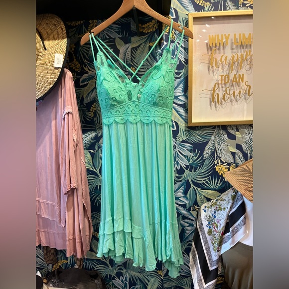 Turquoise  summer dress - Picture 1 of 8